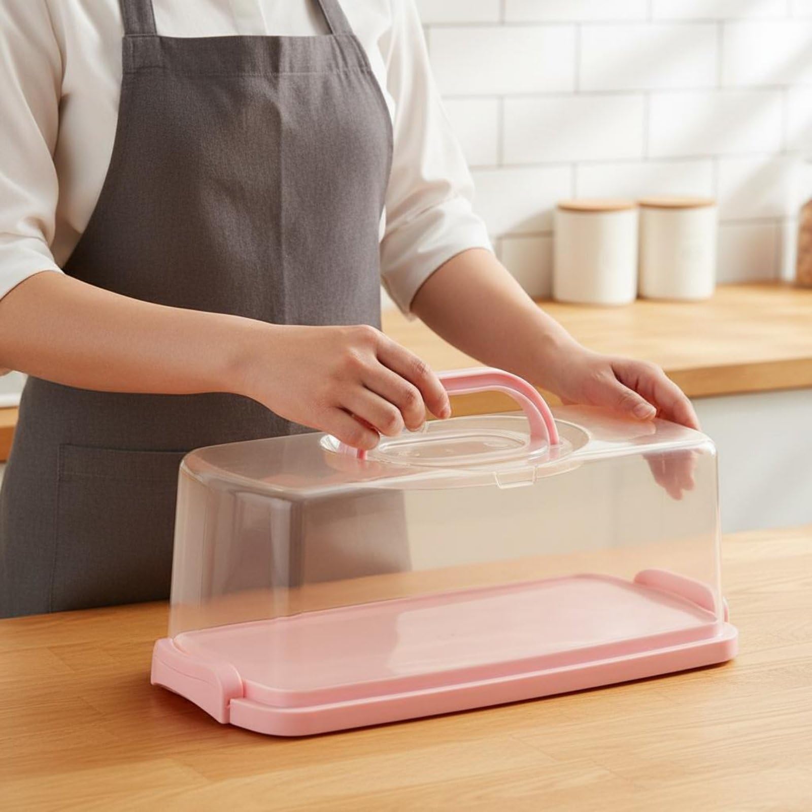 Amazon｜predolo ロールケーキ用保存ボックス 持ち手付き ハンドル付き